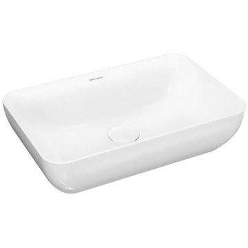 Раковина Kerama Marazzi Plaza накладная 55.5х36.3 см, без отверстий, цвет: белый глянцевая PLR.wb.55