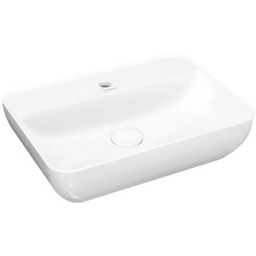 Раковина Kerama Marazzi (Керама Марацци) Plaza накладная 55х40 см, с 1 отверстие, цвет: белый глянцевая PLR.wb.55.1