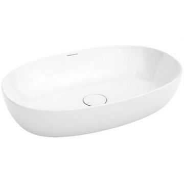 Раковина Kerama Marazzi (Керама Марацци) Plaza накладная, 60х37 см, без отверстий, цвет: белый глянцевая PLR.wb.60