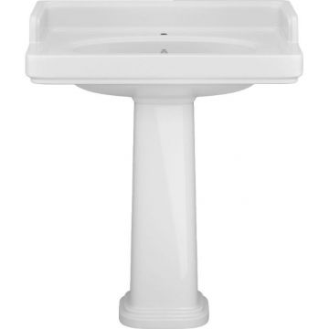 Раковина Kerama Marazzi (Керама Марацци) Pompei 80х50х26.5 см, подвесная, мебельная, 1 отверстие, с переливом, цвет: белый глянцевый PO.wb.80