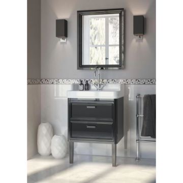 Раковина Kerama Marazzi (Керама Марацци) Pompei 80х50х26.5 см, подвесная, мебельная, 1 отверстие, с переливом, цвет: белый глянцевый PO.wb.80