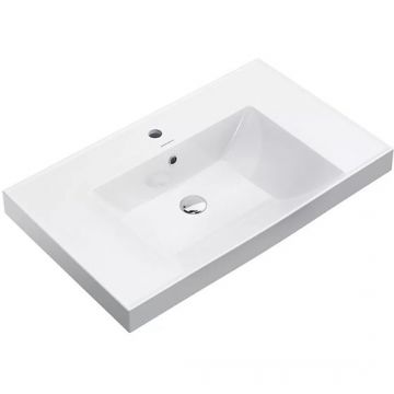 Раковина Kerama Marazzi (Керама Марацци) Cubo подвесна 80.5х48.5 см, с 1 отверстиепод смеситель, цвет: белый глянцевая CU.wb.80