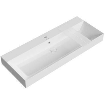 Раковина Kerama Marazzi (Керама Марацци) Grande подвесная 119.5х18 см, с 1 отверстие, цвет: белый глянцевая GR.wb.120