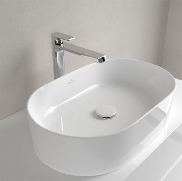 Раковина Villeroy and Boch (Виллерой энд Боч) Collaro накладная, 56x36х14.5 см, без отверстий, цвет: альпийский белый 4A195601