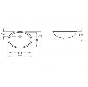 Раковина Villeroy and Boch (Виллерой энд Боч) Evana встраиваемая 61.5x41.5см, под столешницу, цвет: альпийский белый 61440001