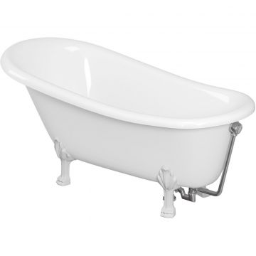 Ванна из литьевого мрамора 170х80 см Creto (Крето) Corsica 24-1111 с белыми ножками