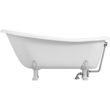 Ванна из литьевого мрамора 170х80 см Creto (Крето) Corsica 24-1111 с белыми ножками