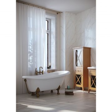 Ванна из литьевого мрамора 170х80 см Creto (Крето) Corsica 24-1114 с бронзовыми ножками