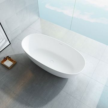 Ванна из искусственного камня Vincea (Винчея) VBT-6S01MW, 1700х750х550 мм, белый матовый, слив-перелив в комплекте