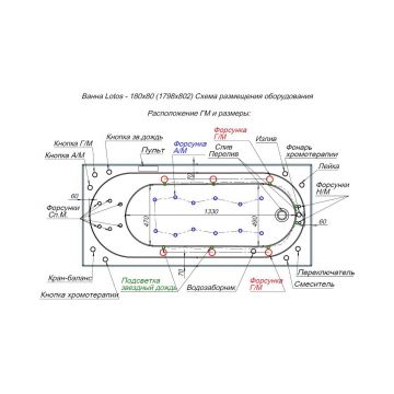 Ванна акриловая Aquanet (Акванет) Lotos 180x80 см (с каркасом) 00332845, белый