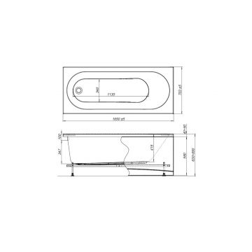 Ванна акриловая Aquanet (Акванет) Lotos 165x70 см (с каркасом) 00330873, белый