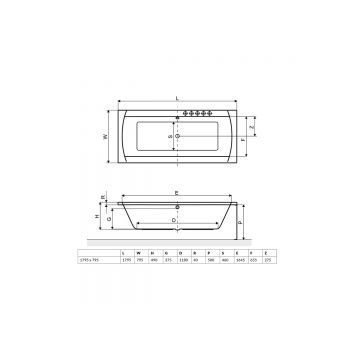 Ванна акриловая прямоугольная Excellent Aquaria Lux 180x80 см WAEX.AQU18WH белый