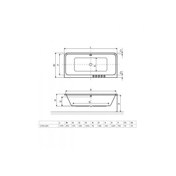 Ванна акриловая прямоугольная Excellent Arana 180x85 см WAEX.ARA18WH белый