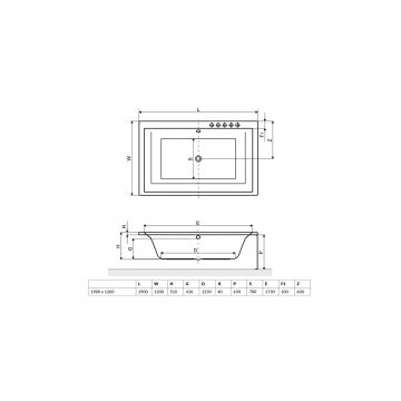 Ванна акриловая прямоугольная Excellent (Экселент) Crown Lux 190x120 см WAEX.CRO19WH белый