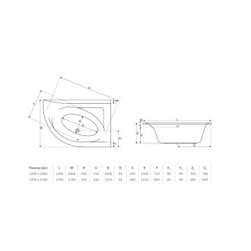 Экран под ванну Excellent (Экселент) Aquarella 170 см правый OBEX.ARP17WH белый
