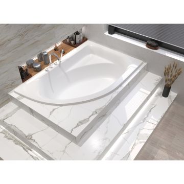 Ванна акриловая четверть круга Whitecross (Вайткросс) Aquarella 170х110 см правая LINE хром 0109.170110.100.LINE.CR