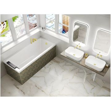 Ванна акриловая прямоугольная Whitecross (Вайткросс) Wave 120х70 см белый 0101.120070.100