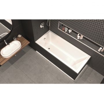 Ванна акриловая прямоугольная Whitecross Wave Slim 180х80 см белый глянец 0111.180080.100