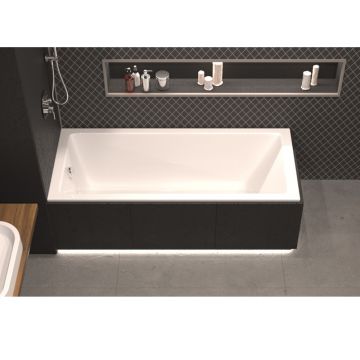 Ванна акриловая прямоугольная Whitecross Wave Slim 180х80 см белый глянец 0111.180080.100