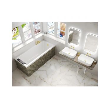 Ванна акриловая прямоугольная Whitecross (Вайткросс) Wave 170х75 см белый 0101.170075.100