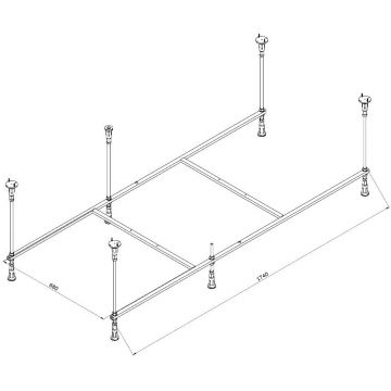 Каркас для ванны Am.Pm (Ам.Пм)Func 180х80 см W84A-180-080W-R черный