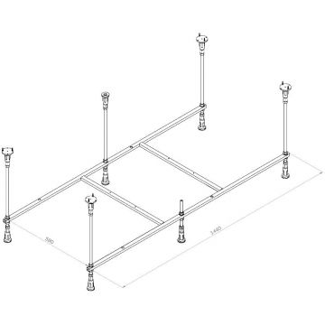 Каркас для ванны Am.Pm (Ам.Пм)Func 150х70 см W84A-150-070W-R черный