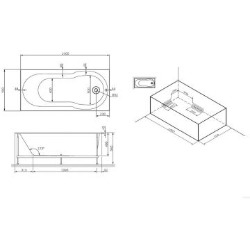 Ванна акриловая Am.Pm (Ам.Пм) X-Joy A0 150x70 см W88A-150-070W-A белый