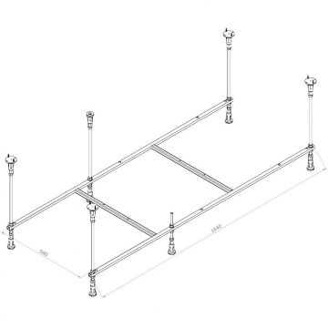 Каркас для ванны Am.Pm (Ам.Пм)Func 170х70 см W84A-170-070W-R черный
