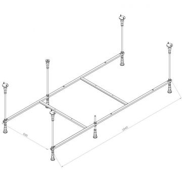 Каркас для ванны Am.Pm (Ам.Пм)Func 170х75 см W84A-170-075W-R черный