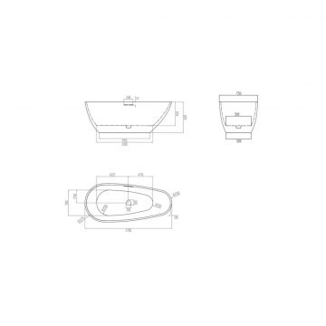 Ванна из искусственного камня Abber (Аббер) Dortmund AM9911G серая матовая