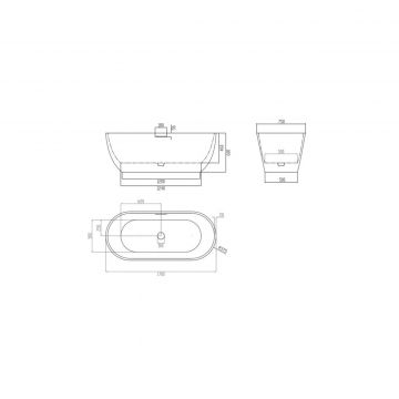 Ванна из искусственного камня Abber (Аббер) Frankfurt AM9941G серая матовая
