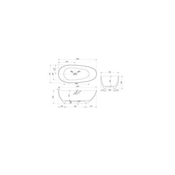 Ванна из искусственного камня Abber (Аббер) Stein AS9611-1.6 белая матовая