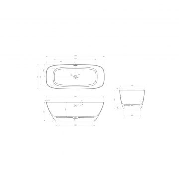 Ванна из искусственного камня Abber (Аббер) Stein AS9612-1.7 белая матовая