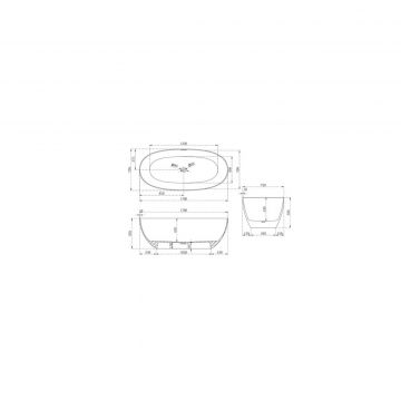 Ванна из искусственного камня Abber (Аббер) Stein AS9624-1.7 белая матовая