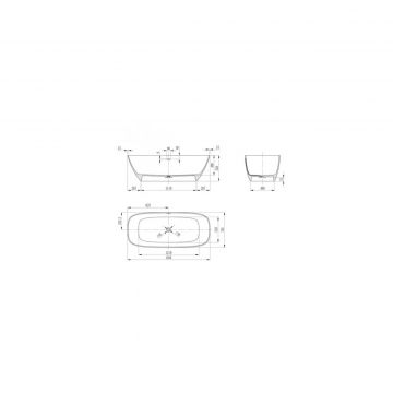 Ванна из искусственного камня Abber (Аббер) Stein AS9632 белая матовая