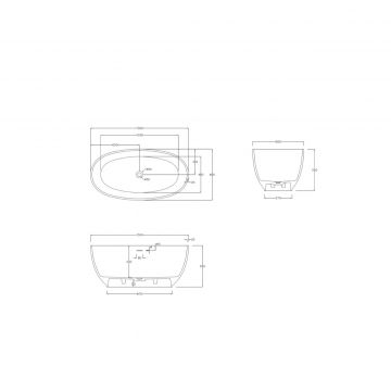 Ванна из искусственного камня Abber (Аббер) Stein AS9641-1.3 белая матовая