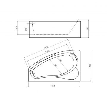 Акриловая ванна Gemy (Геми) G9046 B L белая