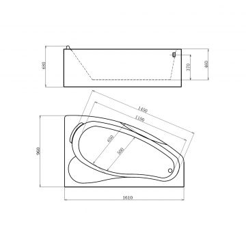 Акриловая ванна Gemy (Геми) G9046 B R белая