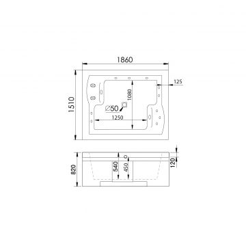 Акриловая ванна Gemy (Геми) G9052 II B L белая
