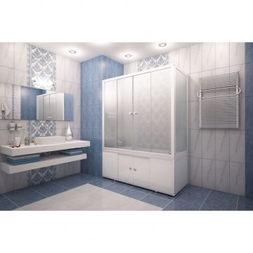 Ширма на ванну купе Метакам (Metakam) 1500 мм стекло матовое (ШСS_010821)