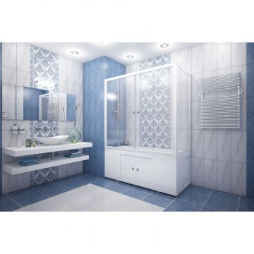 Ширма на ванну купе Метакам (Metakam) 1500 мм стекло прозрачное (ШСS_011471)