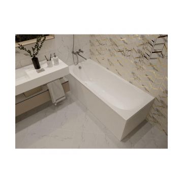 Ванна акриловая Aquatek (Акватек) Оберон 170 с фронтальным экраном, без гидромассажа, сварной каркас, (слив слева) OBR170-0000026 Белый