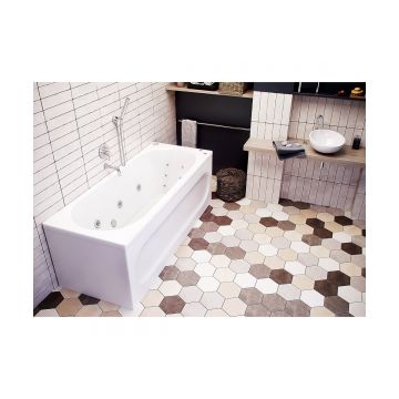 Ванна акриловая Aquatek (Акватек) Оберон 180 с фронтальным экраном, без гидромассажа, сварной каркас, (слив слева) OBR180-0000003 Белый