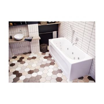 Ванна акриловая Aquatek (Акватек) Оберон 180 с фронтальным экраном, без гидромассажа, сварной каркас, (слив справа) OBR180-0000009 Белый