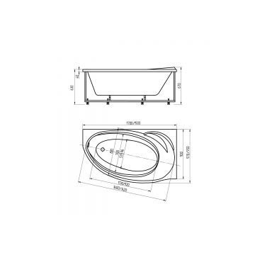 Ванна акриловая Aquatek (Акватек) Бетта 160 с фронтальным экраном, без гидромассажа, сварной каркас, правая BET160-0000026 Белый