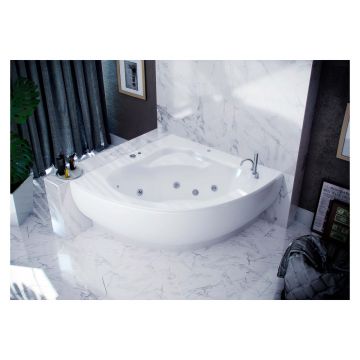 Ванна акриловая Aquatek (Акватек) Калипсо с фронтальным экраном, без гидромассажа, вклеенный цельносварной металлический каркас KAL146-0000045 Белый