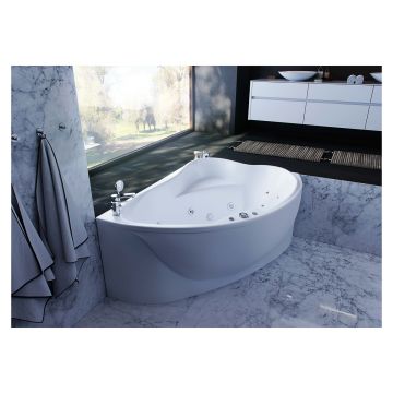 Ванна акриловая Aquatek (Акватек) Альтаир с фронтальным экраном, без гидромассажа, вклеенный сварной каркас (правая) ALT160-0000047 Белый