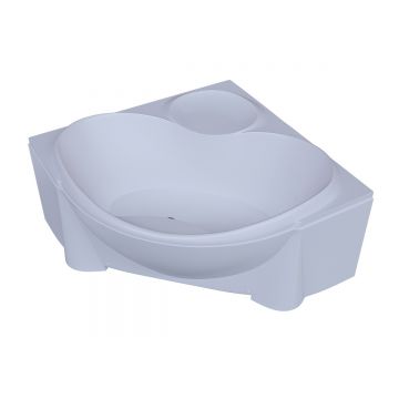 Ванна акриловая Aquatek (Акватек) Эпсилон с фронтальным экраном, без гидромассажа, вклеенный цельносварной металлический каркас EPS150-0000066 Белый