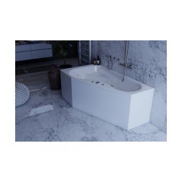 Ванна акриловая Aquatek (Акватек) Медея без фронтального экрана, без гидромассажа, вклеенный сварной каркас, левая MED180-0000007 Белый