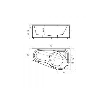 Ванна акриловая Aquatek (Акватек) Медея с фронтальным экраном, без гидромассажа, вклеенный цельносварной металлический каркас, правая MED180-0000038 Белый